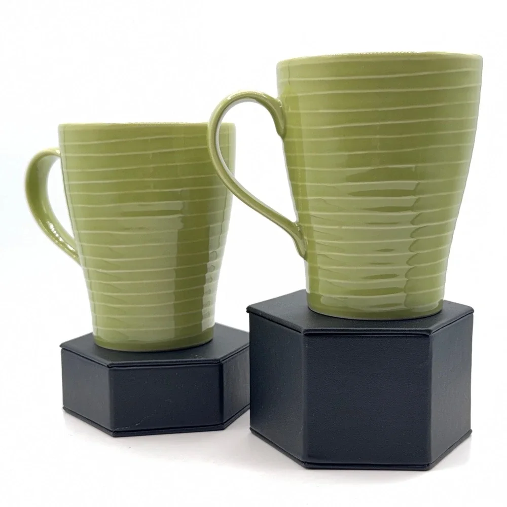 Starbucks Mugs Green Striped Design House Stockholm Ceramic Coffee Tea Cup 12oz - Picture 5 of 8